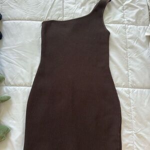 Aritzia One-Shoulder brown Dress